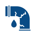 Ikon av lekkasje i et rør