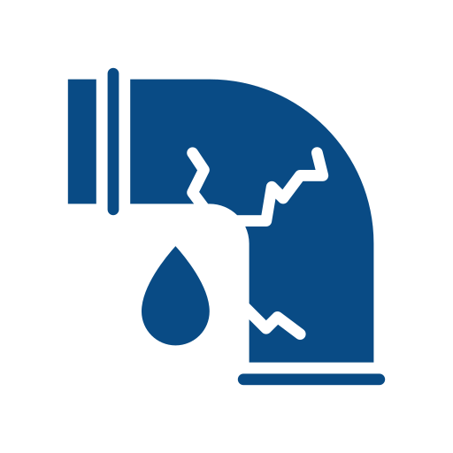 Ikon av lekkasje i et rør